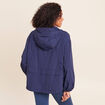 Parka ample doubl&eacute;e avec capuche bleu marine femme