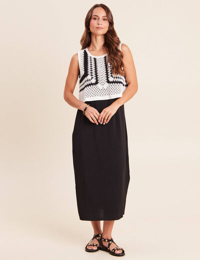Robe avec haut crochet noir femme