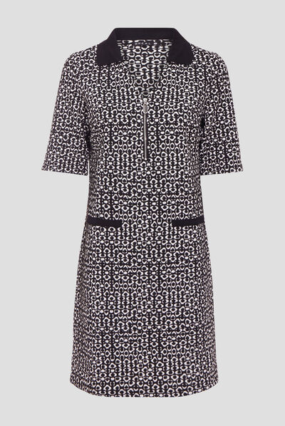 Robe droite manches courtes noir femme