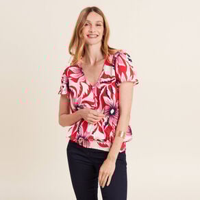 blouse manches courtes rouge femme Blouse manches courtes rouge femme