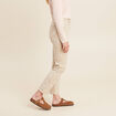 Pantalon 7/8ème taille haute beige femme
