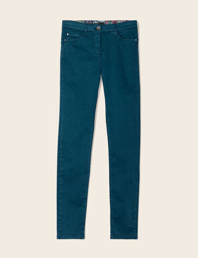 Jean magique ajusté taille standard bleu canard femme