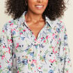 Chemise droite manches longues bleu femme