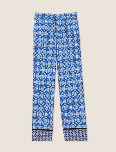Pantalon flou bleu femme
