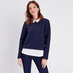 T-shirt manches longues bleu foncé femme