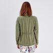 Veste droite boutonnée vert kaki femme