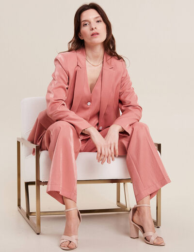 Gilet esprit barman sans manches terracotta femme