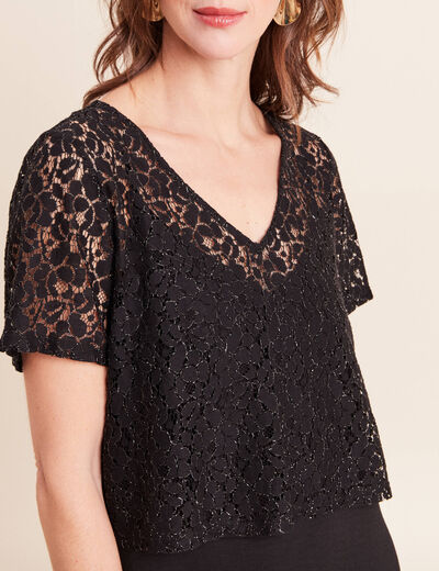 Robe longue &eacute;vas&eacute;e 2 en 1 col rond noir femme