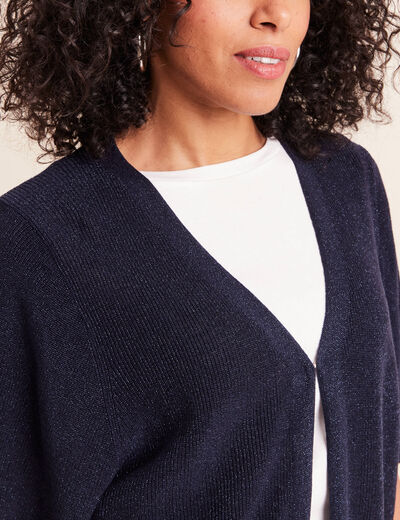 Gilet manches courtes bleu marine femme