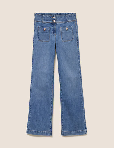 Jean coupe bootcut taille haute denim double stone femme