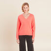 Pull manches longues rose vif femme