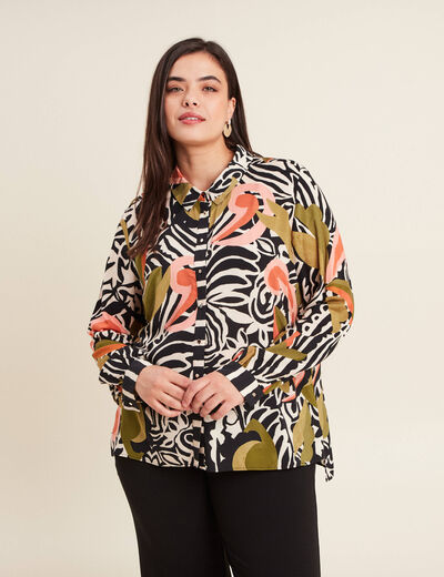 Chemise manches longues noir femme