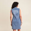 Robe droite brodée en jean denim double stone femme