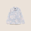 Veste longue droite manches longues rose femme