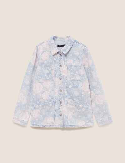 Veste longue droite manches longues rose femme