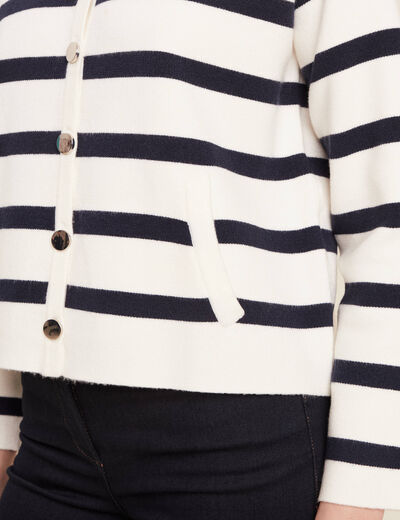 Gilet manches longues bleu femme