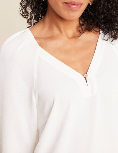Blouse manches 3/4 ecru femme