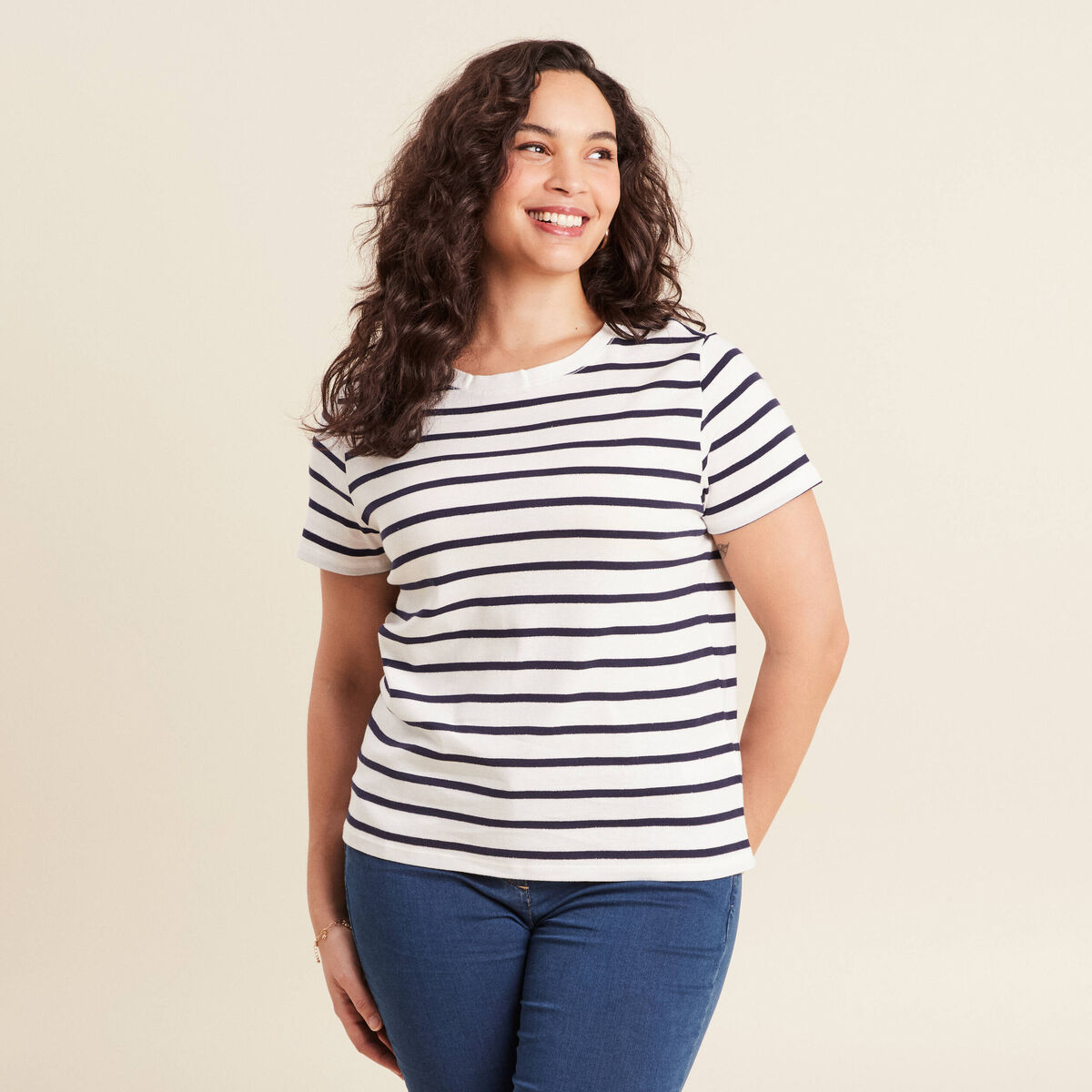 T-shirt manches courtes blanc femme