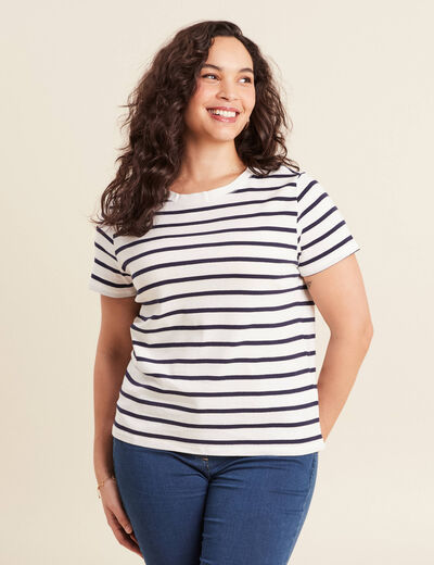T-shirt manches courtes blanc femme