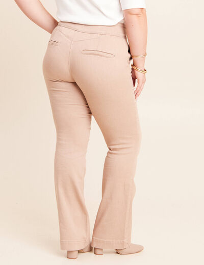 Jean coupe bootcut taille haute sable femme