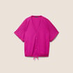Chemisette effet boule manches courtes violet clair femme