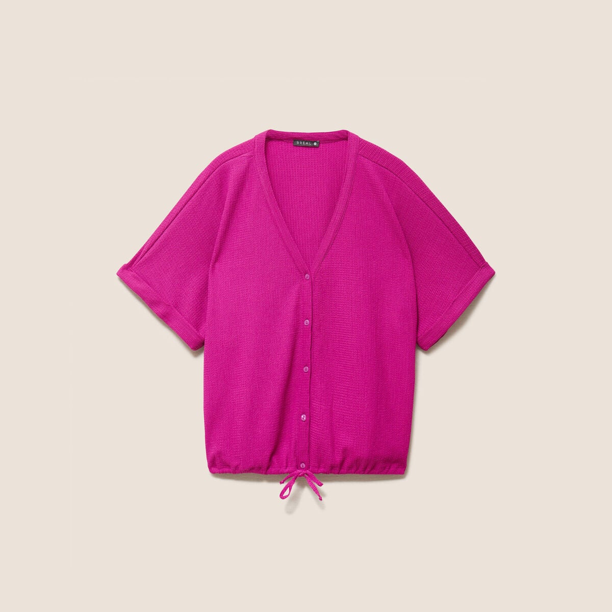 Chemisette effet boule manches courtes violet clair femme