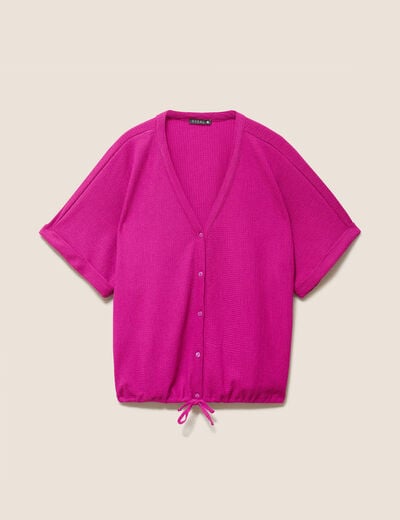 Chemisette effet boule manches courtes violet clair femme