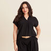 Blouse manches courtes noir femme