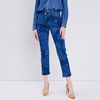 Jean droit denim bleach femme