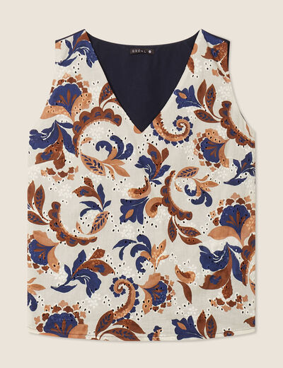 Blouse sans manches blanc femme