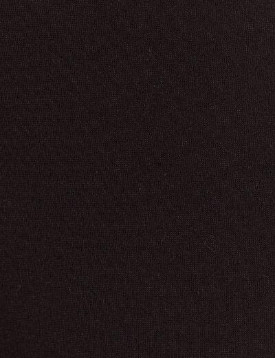 Legging 7/8&egrave;me taille bascul&eacute;e en maille noir femme