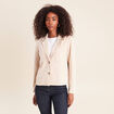 Veste droite col tailleur doubl&eacute;e sable femme