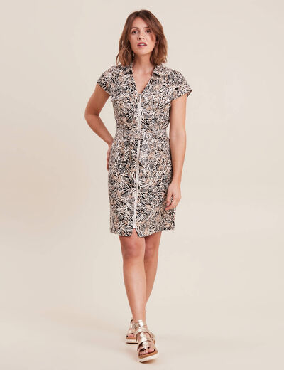 Robe droite zippée noir femme