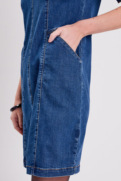 Robe droite en jean denim stone femme