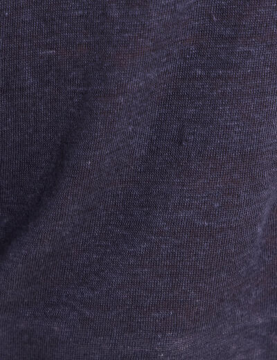 T-shirt droit col rond manches courtes bleu marine femme