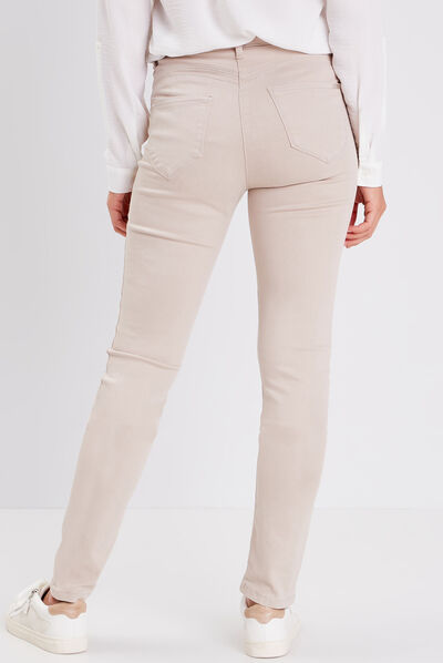 Jean magique ajusté taille standard rose poudrée femme