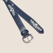 Ceinture large avec broderie bleu foncé femme