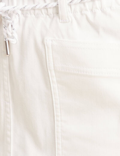 Jupe droite r&eacute;versible blanc femme
