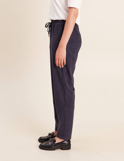 Jogging aspect daim bleu fonc&eacute; femme