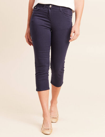 Pantacourt magique Le L&eacute;ger coupe droite bleu marine femme