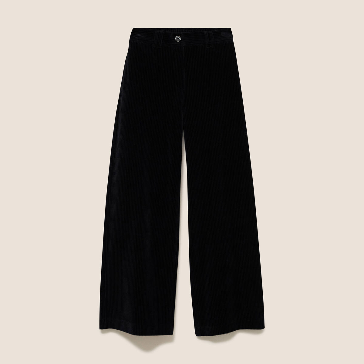 Pantalon en velours noir femme