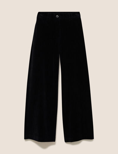 Pantalon en velours noir femme