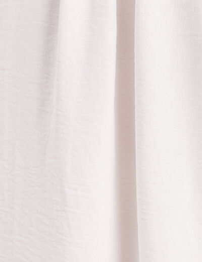 Blouse col v manches longues fluide ecru femme