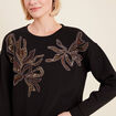 Sweat manches longues sequins noir femme