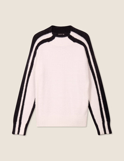 Pull manches longues blanc femme
