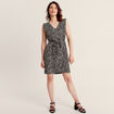 Robe droite ceinturée noir femme