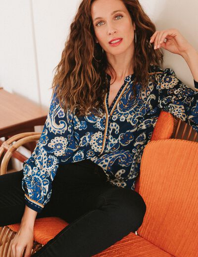 Blouse manches longues noir femme