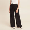 Pantalon large taille haute noir femme