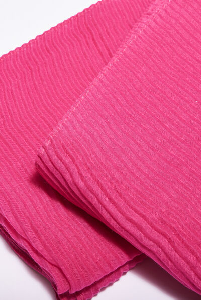 Foulard plissé rose fushia femme