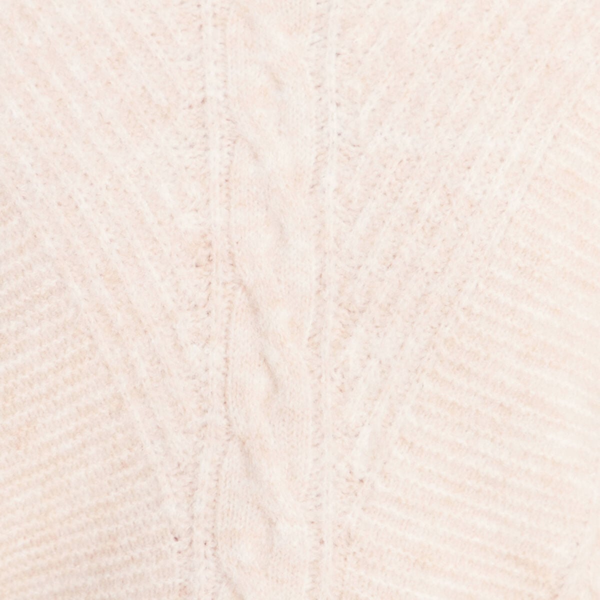Pull bi-mati&egrave;re col chemise ecru femme